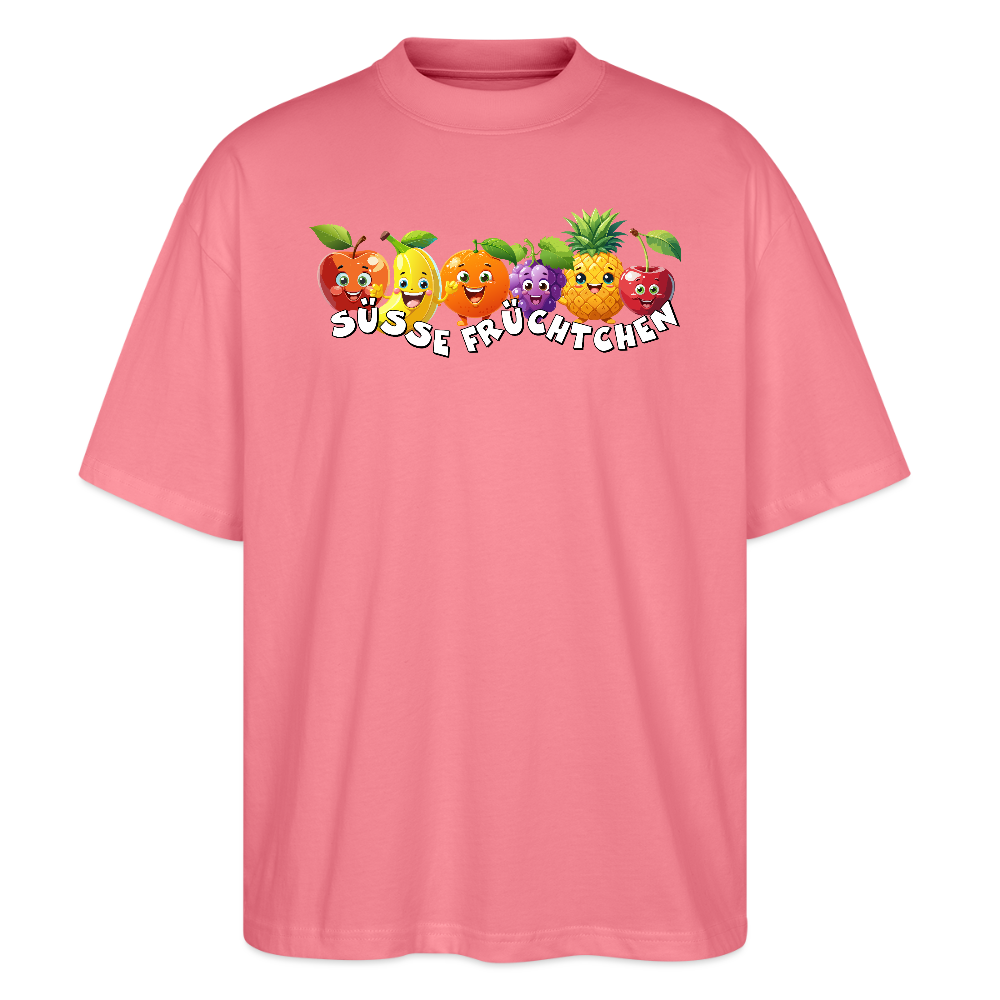 Oversized Unisex T-Shirt mit SÜSSE FRÜCHTCHEN PRINT - Pink