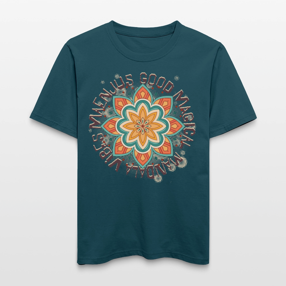 Unisex Bio-T-Shirt mit MANDALA VIBES PRINT - Dunkles Petrol