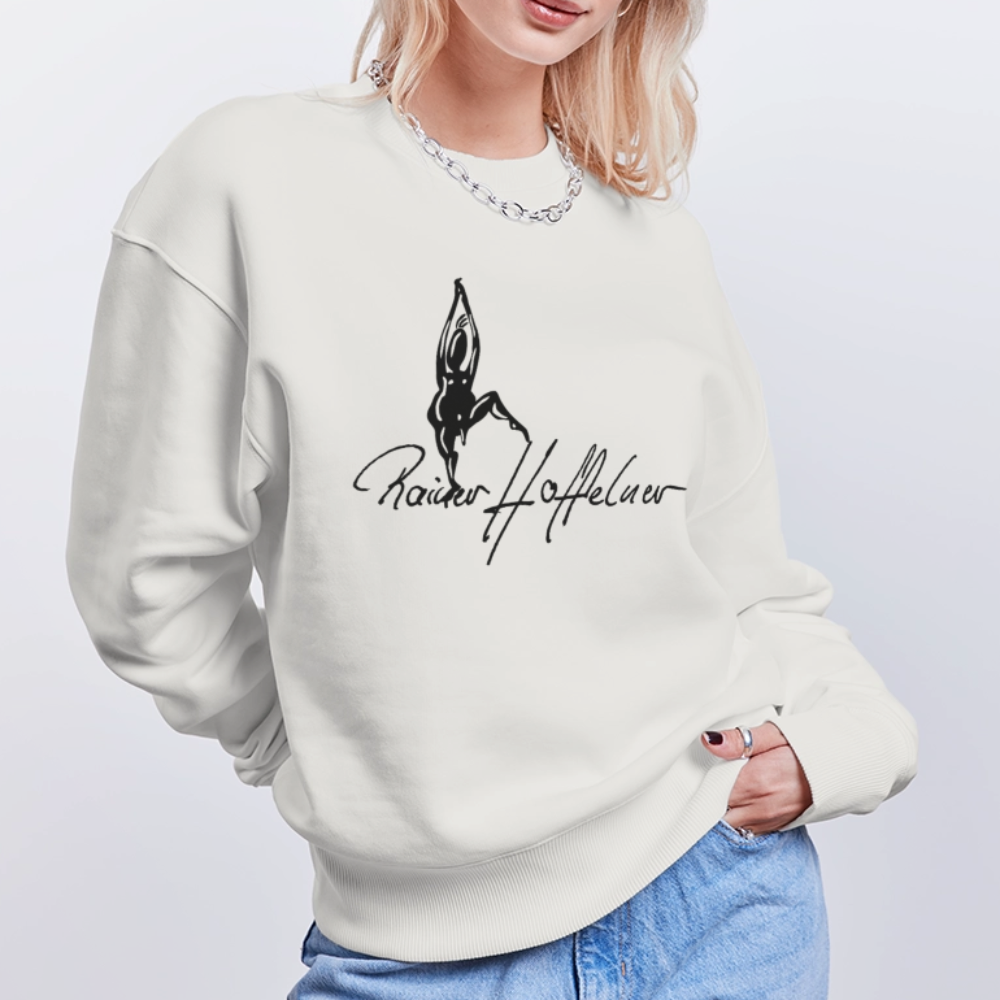 Unisex Oversize Bio Pullover mit TUSCHEMÄNNCHEN PRINT - OFF WHITE