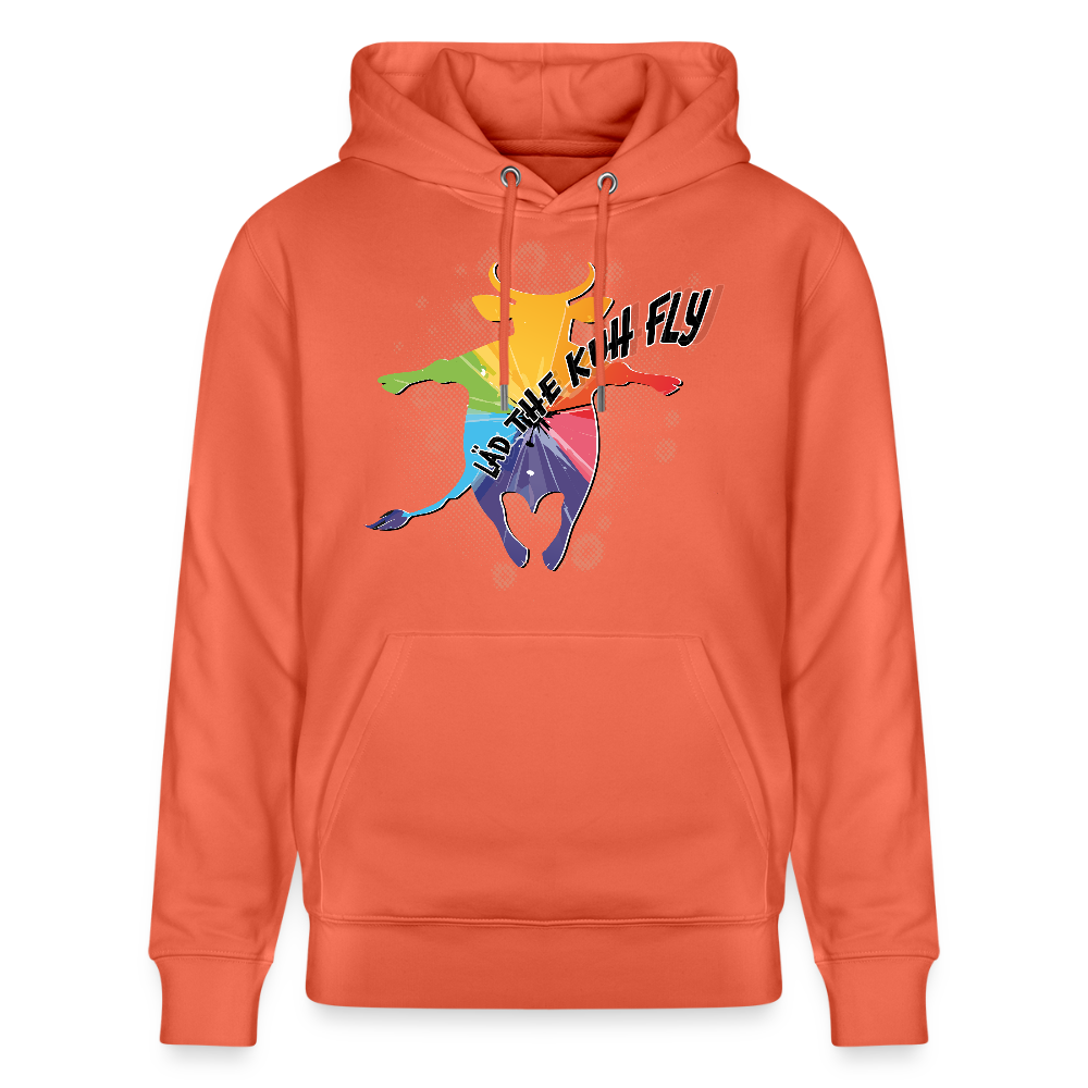 Unisex Hoodie mit LÄD THE KUH FLY PRINT - Hellrot