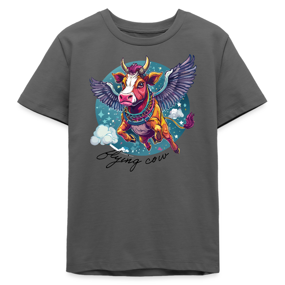 MNJS TEENS Bio T-Shirt mit FLYING COW PRINT - Anthrazit