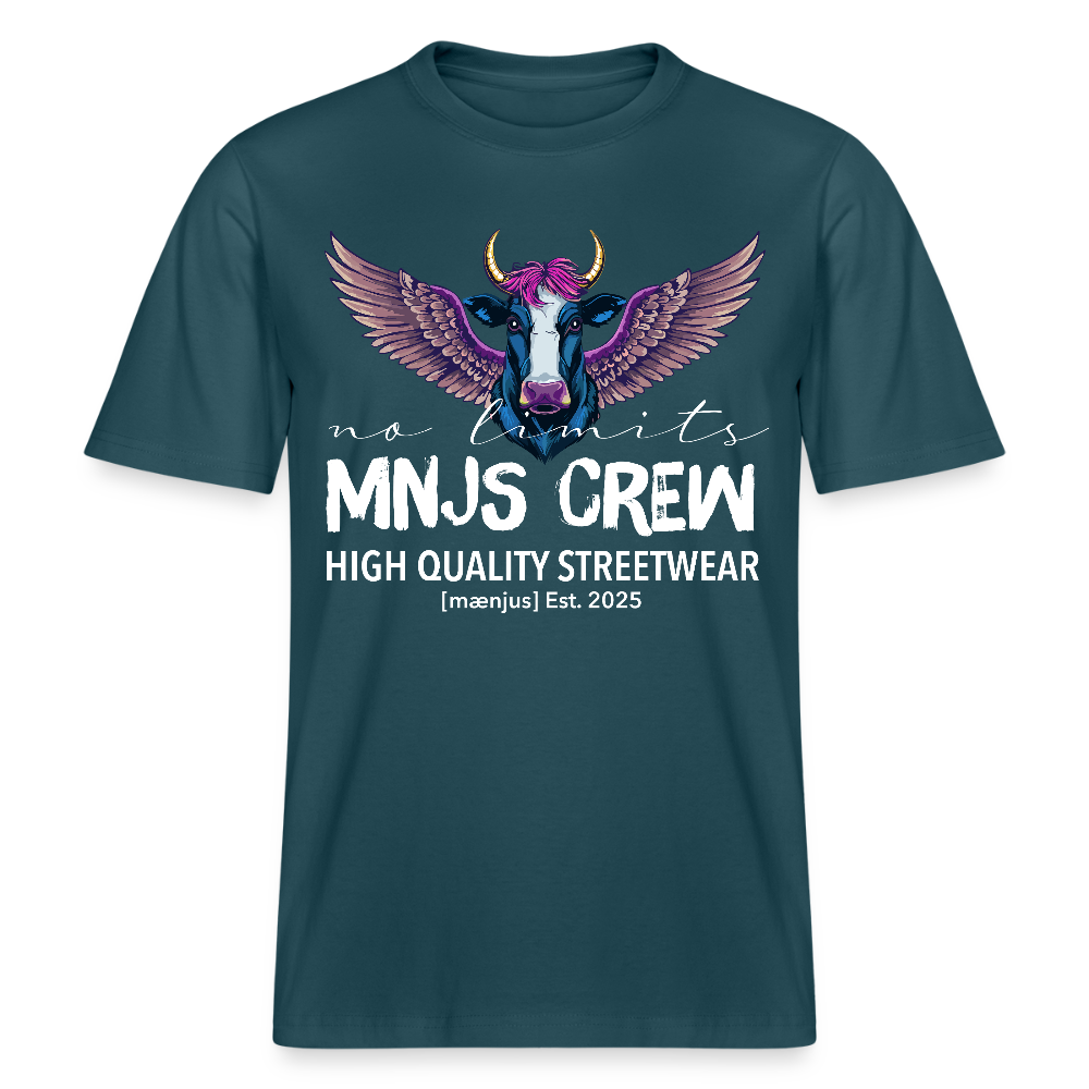 Unisex Bio-T-Shirt mit MNJS CREW no limits PRINT - Dunkles Petrol