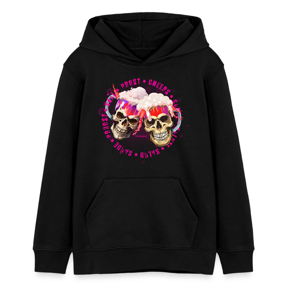 Teens Bio-Hoodie mit OKTOBERFEST EDITION GIRLS PRINT - Schwarz