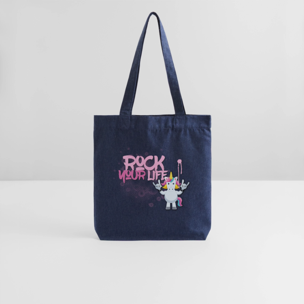 Heavyweight Stoffbeutel mit ROCK YOUR LIFE PRINT - melange Blue