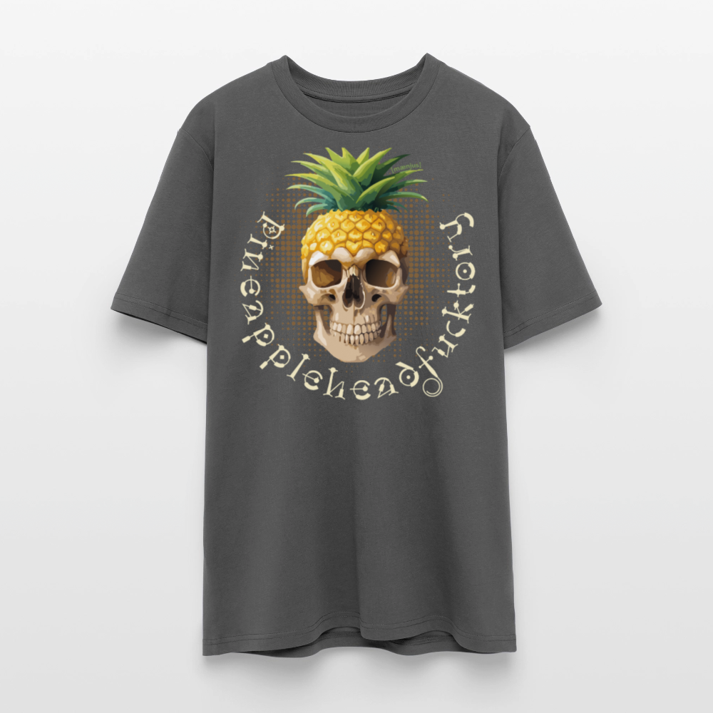 Unisex Bio-T-Shirt mit PINEAPPLE SKULL PRINT Vorderseite - Anthrazit