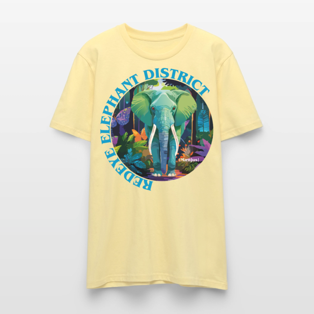 Unisex T-Shirt mit REDEYE ELEPHANT DISTRICT PRINT Vorderseite - Creme