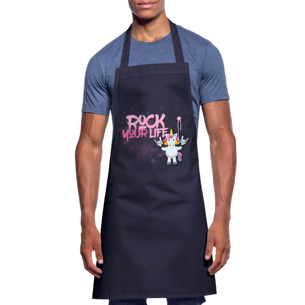 Kochschürze mit ROCK YOUR LIFE PRINT - Navy