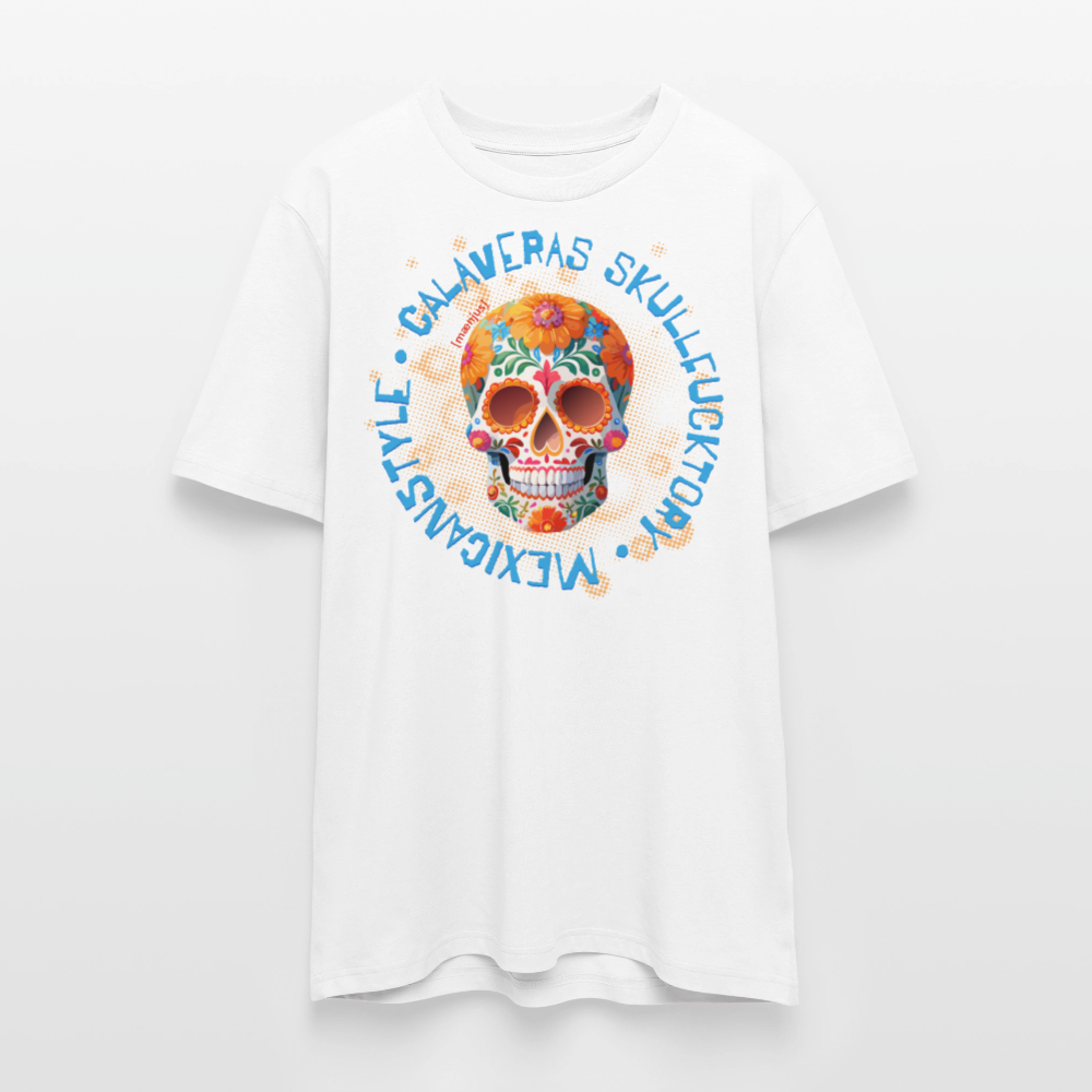 Unisex Bio-T-Shirt mit CALAVERAS MEXICANSTYLE PRINT Vorderseite - Weiß