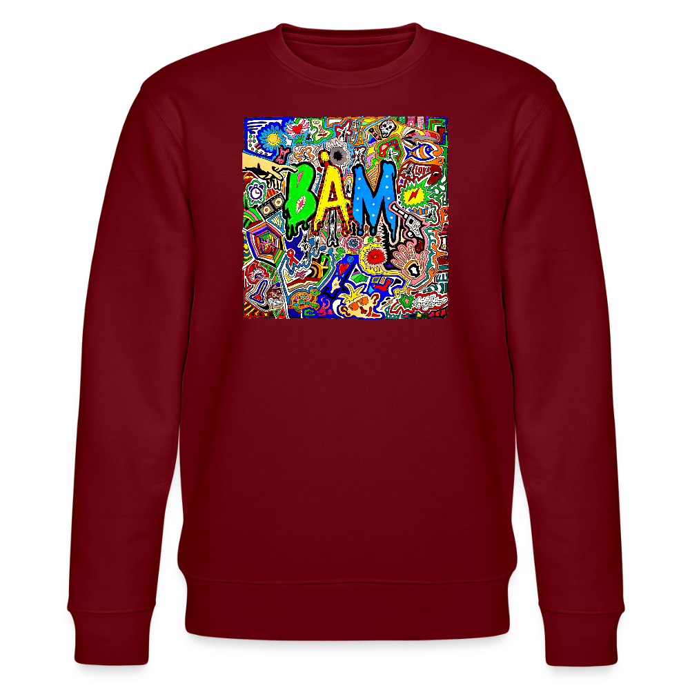 Unisex Bio-Sweatshirt mit BÄM PRINT - Burgunderrot