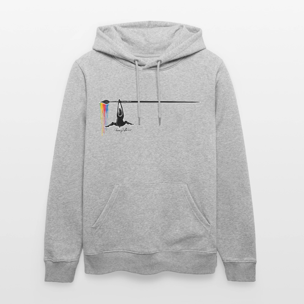 Unisex Hoodie mit TUSCHEMÄNNCHEN PRINT - Grau meliert