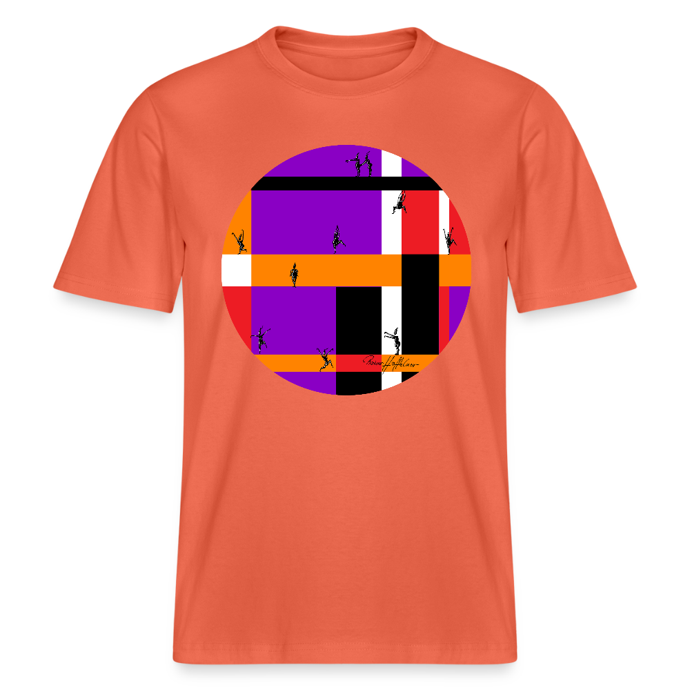 Relaxed Fit Unisex Bio-T-Shirt mit DYNAMIC FIELDS PRINT - Hellrot