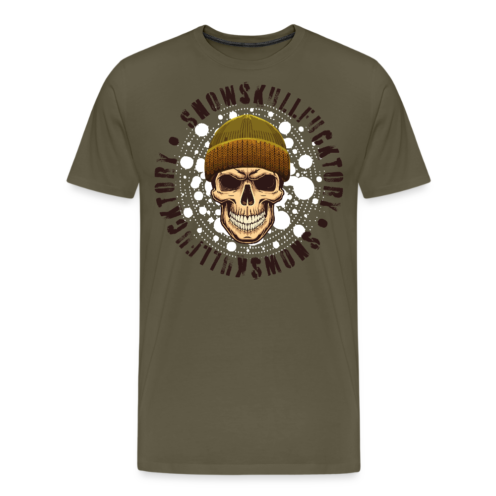 Männer Premium T-Shirt mit SNOWSKULL PRINT - Khaki