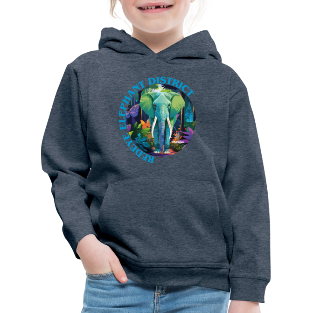 MNJS KIDS Premium Hoodie mit REDEYE ELEPHANT DISTRICT PRINT - Jeansblau
