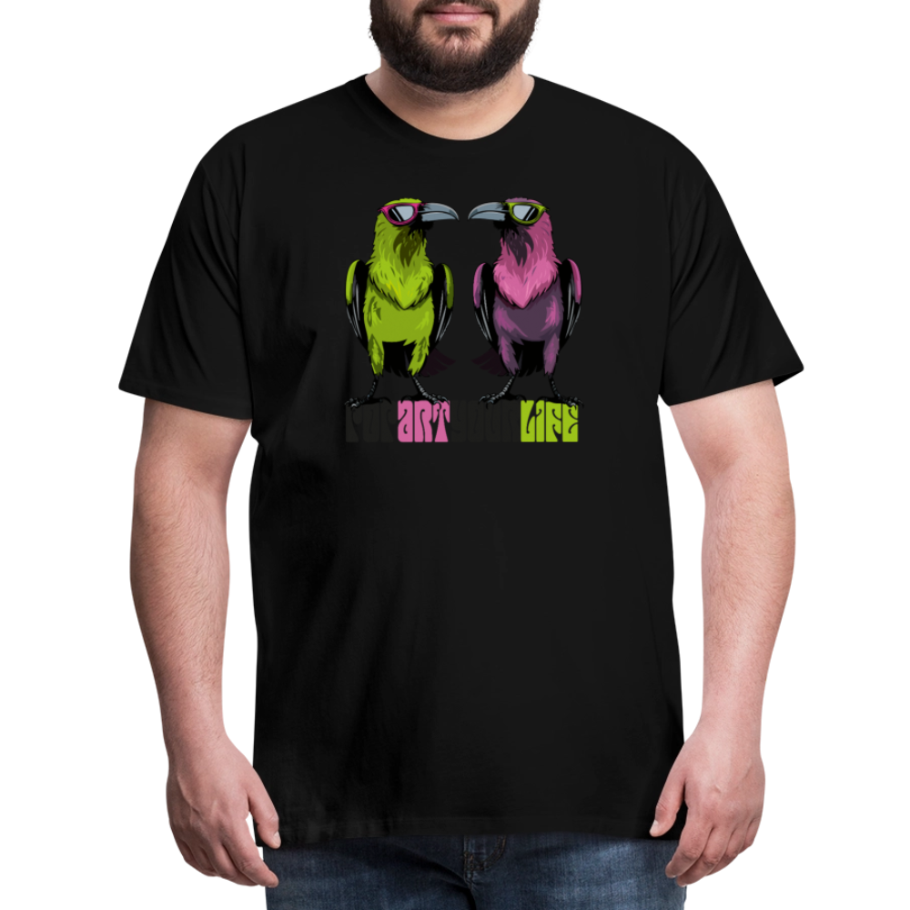 Männer Premium T-Shirt mit POPART YOUR LIFE PRINT - Schwarz