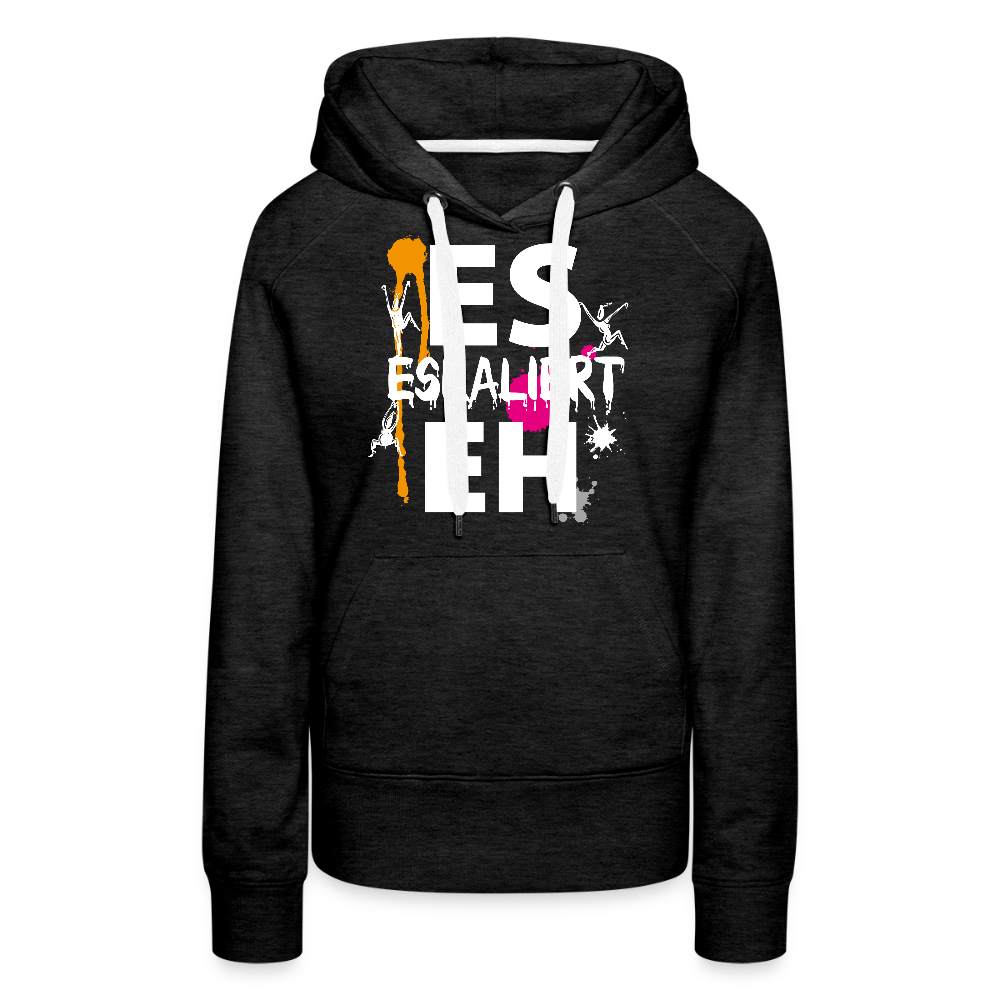 Frauen Premium Hoodie mit ES ESKALIERT EH PRINT - Anthrazit