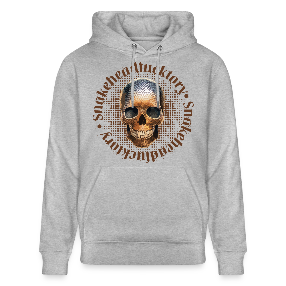 Unisex Hoodie mit SNAKEHEAD SKULL PRINT - Grau meliert