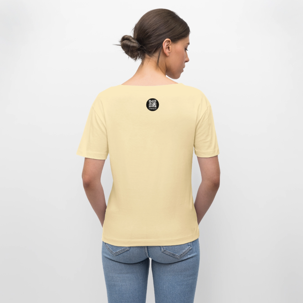 Relaxed Rundhals Frauen Bio-T-Shirt mit KEEP CALM PRINT - Creme