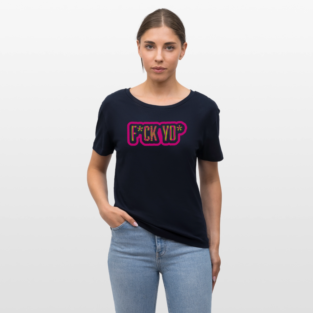 Frauen T-Shirt mit F*CK YO* PRINT - Navy