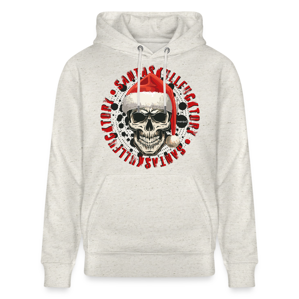 Unisex Bio-Hoodie mit SANTASKULL FUCKTORY PRINT - Beige meliert