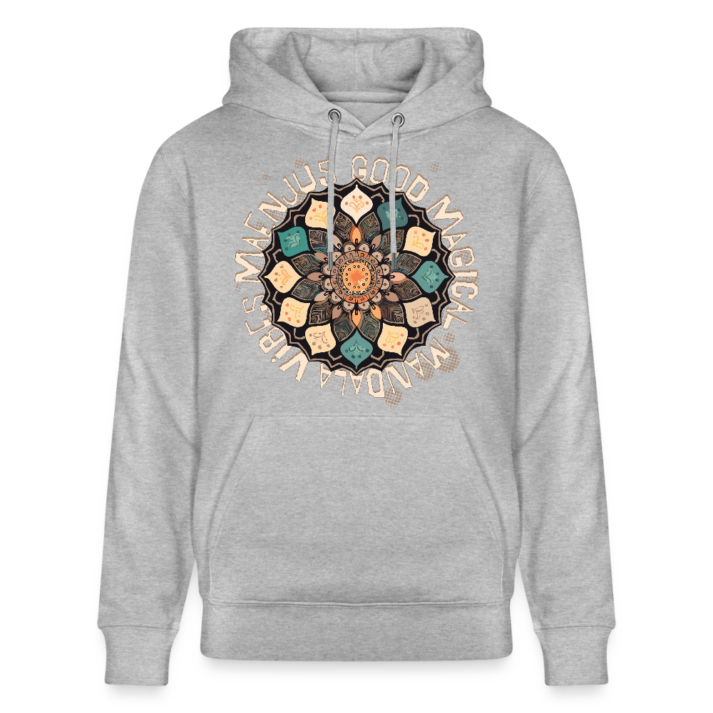 Unisex Bio-Hoodie mit MANDALA VIBES PRINT - Grau meliert