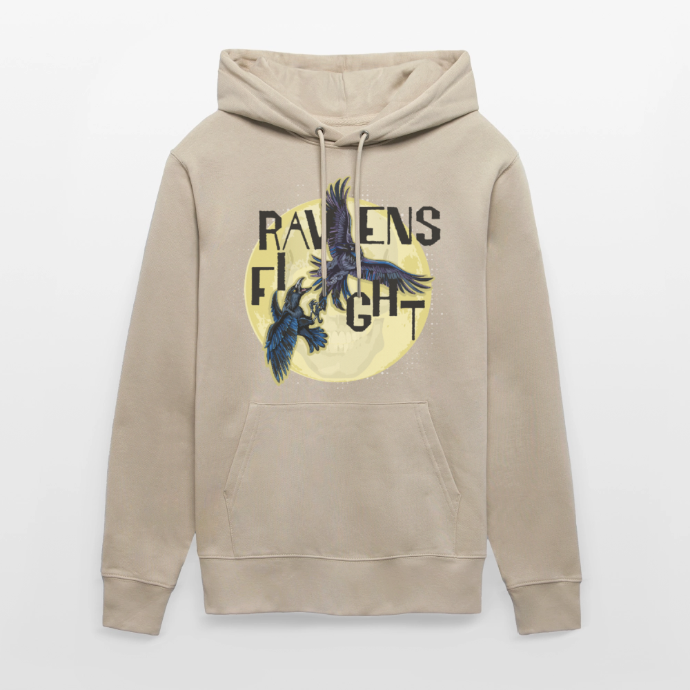 Unisex Hoodie mit RAVENS FIGHT PRINT - Beige