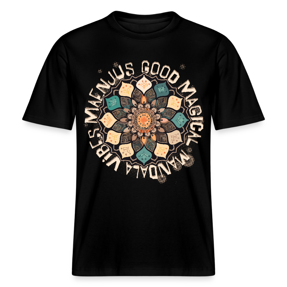 Unisex Bio-T-Shirt mit MANDALA VIBES PRINT - Schwarz