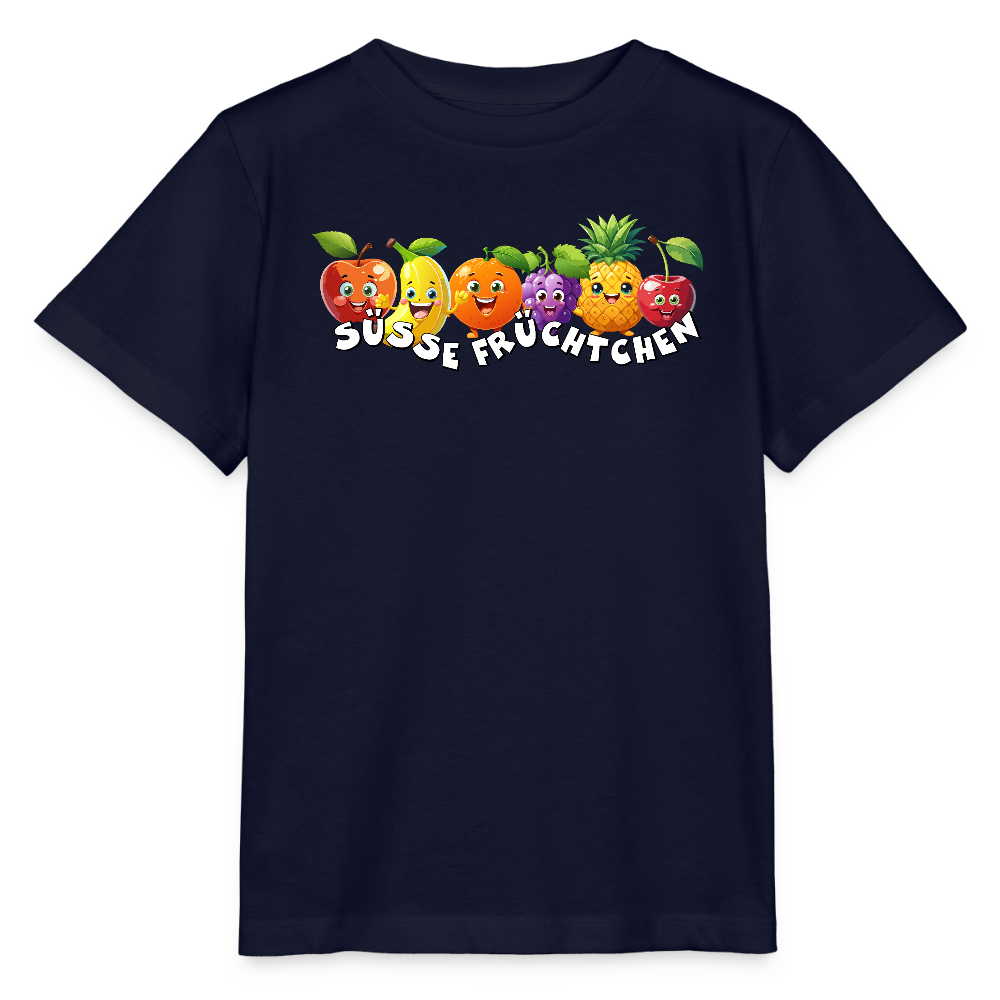 Kinder T-Shirt mit SÜSSE FRÜCHTCHEN PRINT - Navy
