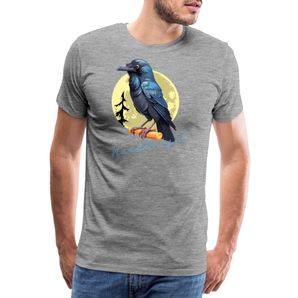 Männer Premium T-Shirt mit NACHTVOGEL PRINT - Grau meliert
