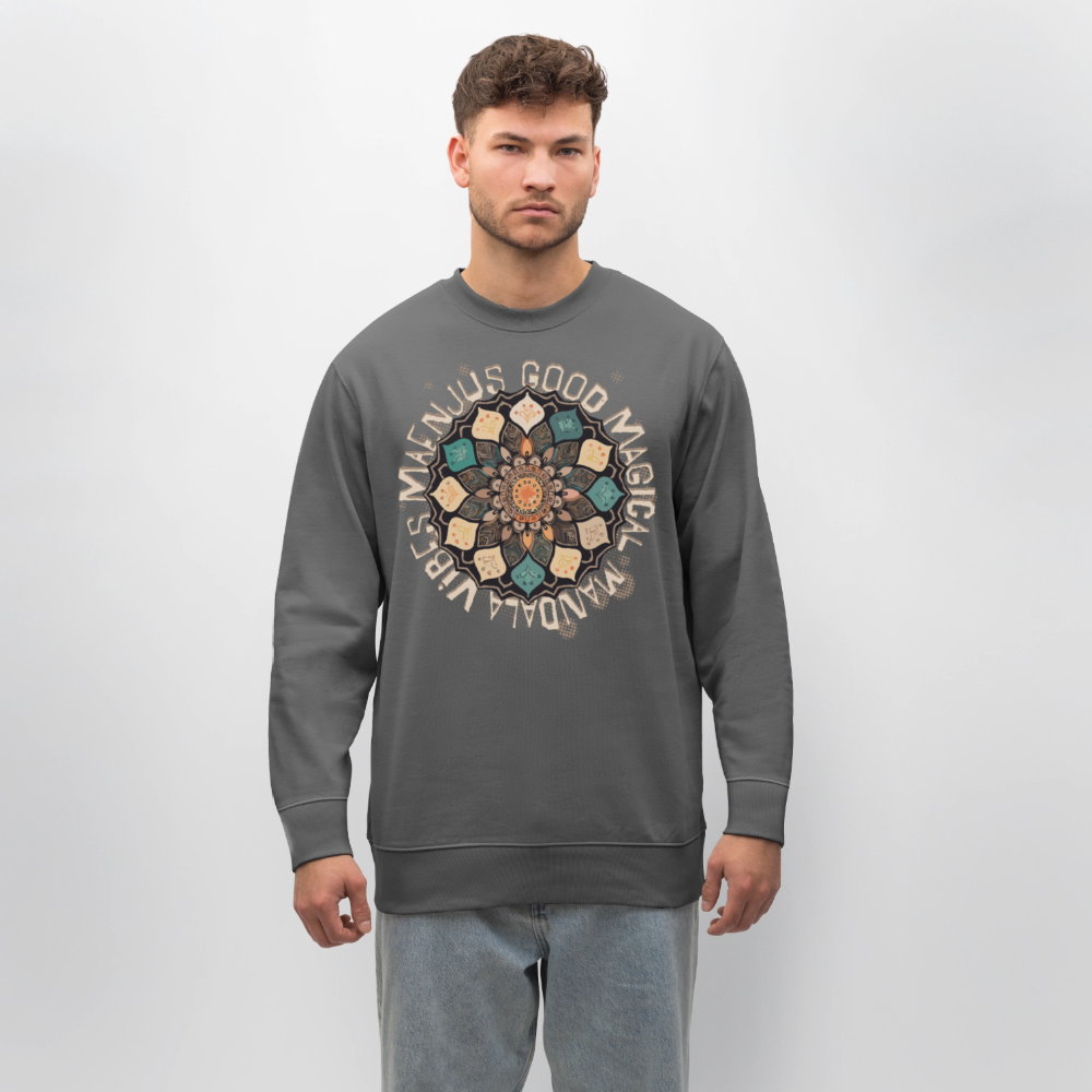 Unisex Bio-Sweatshirt mit MANDALA VIBES PRINT - Anthrazit