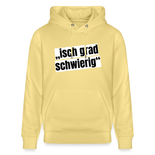Unisex Hoodie mit ISCH GRAD SCHWIERIG PRINT - Gelb Viva
