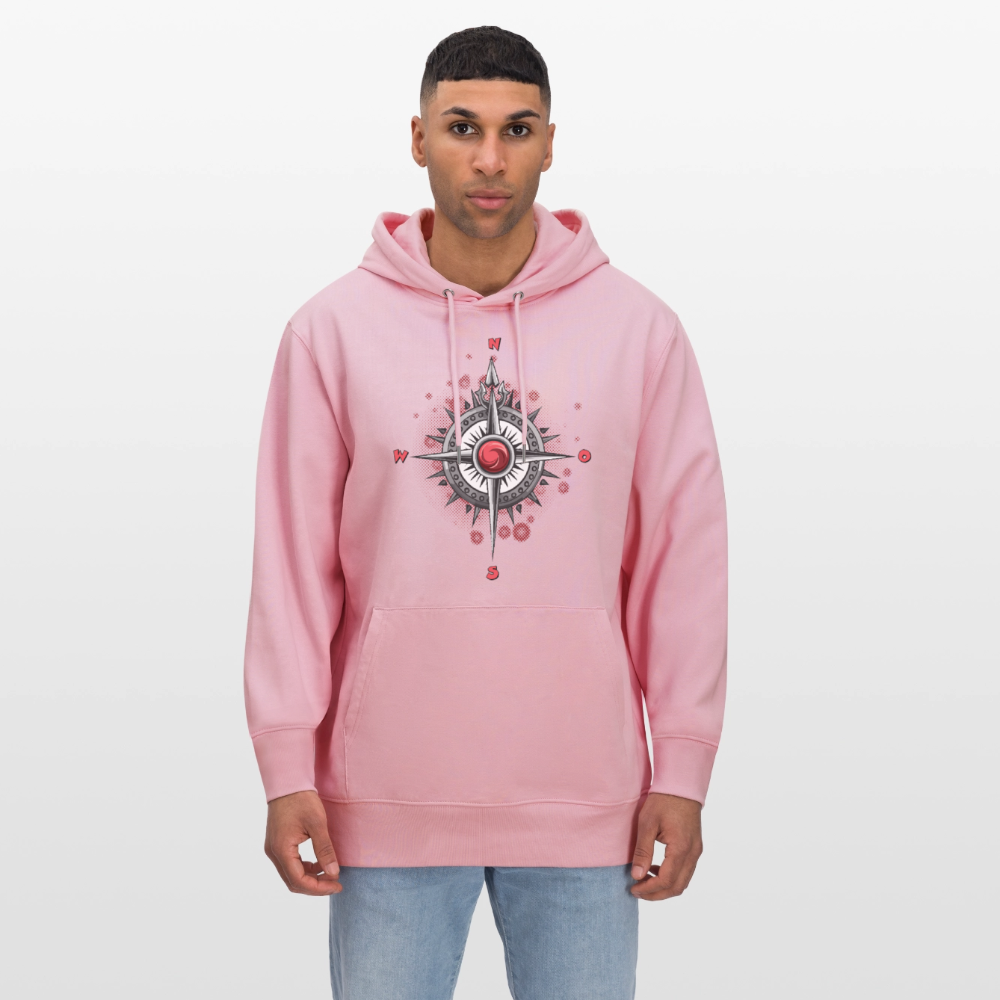 Unisex Hoodie mit WINDROSE PRINT - Hellrosa