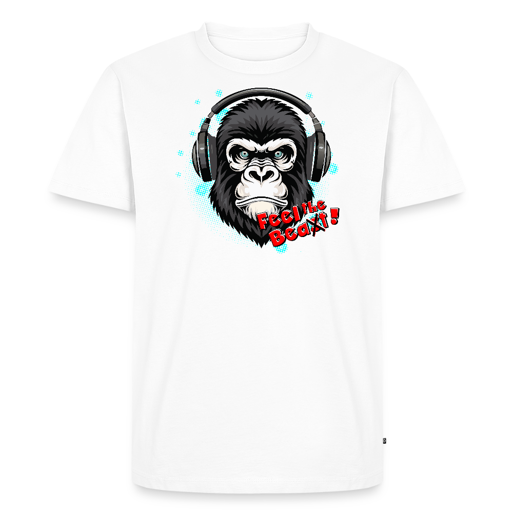 Männer Premium T-Shirt mit FEEL THE BEA(S)T PRINT - Weiß