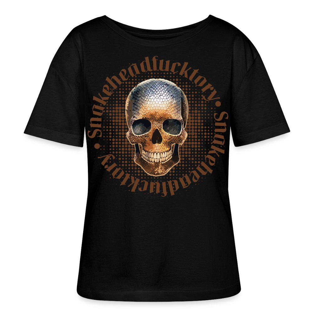 Frauen T-Shirt mit SNAKEHEAD SKULL PRINT - Schwarz