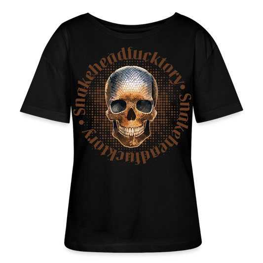 Frauen T-Shirt mit SNAKEHEAD SKULL PRINT - Schwarz