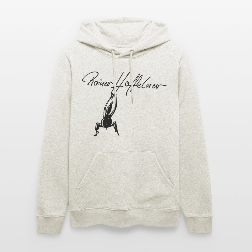 Unisex Bio-Hoodie mit TUSCHEMÄNNCHEN PRINT - Beige meliert