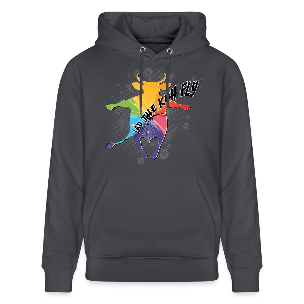Unisex Hoodie mit LÄD THE KUH FLY PRINT - Indigoblau