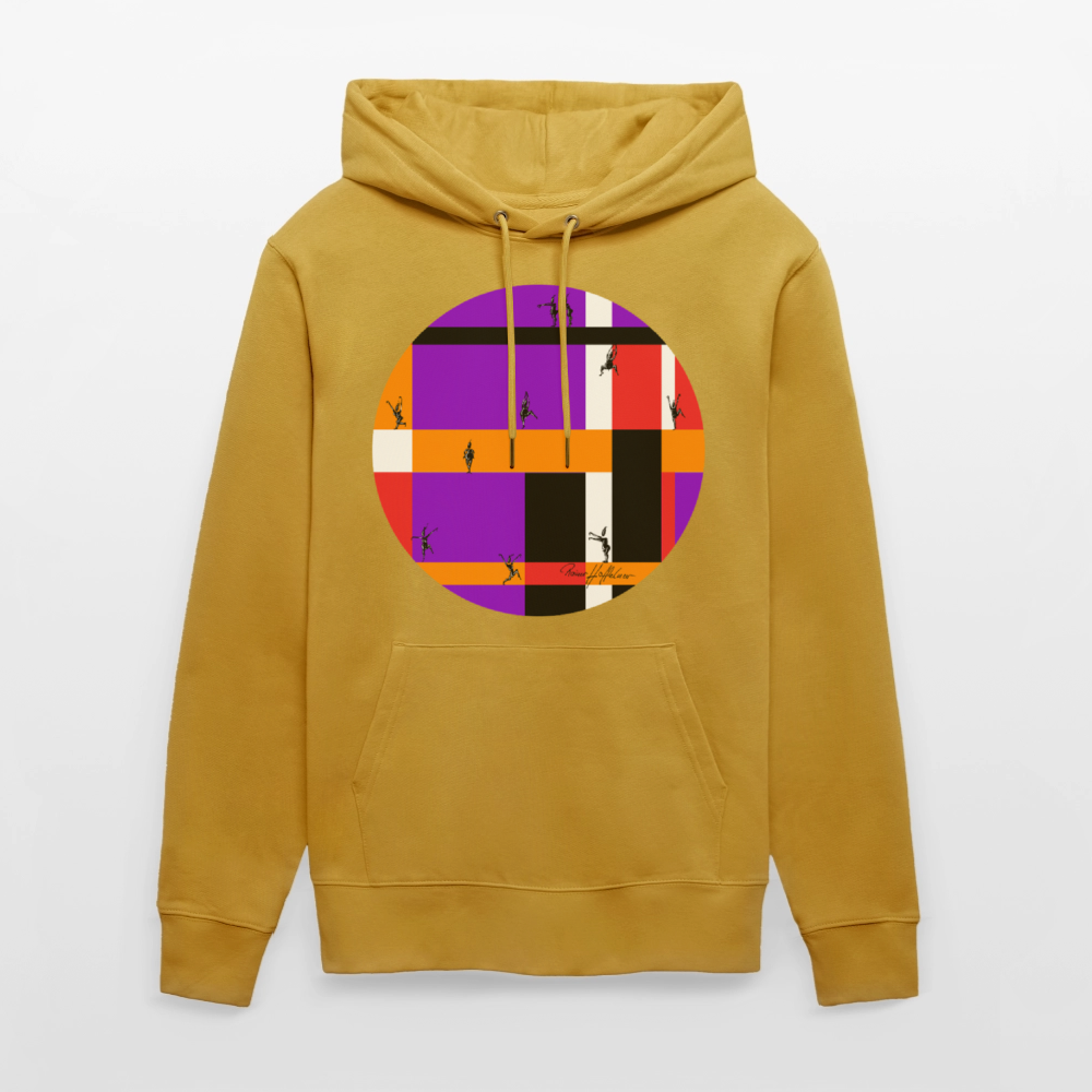 Unisex Bio-Hoodie mit TUSCHEMÄNNCHEN PRINT - Ocker