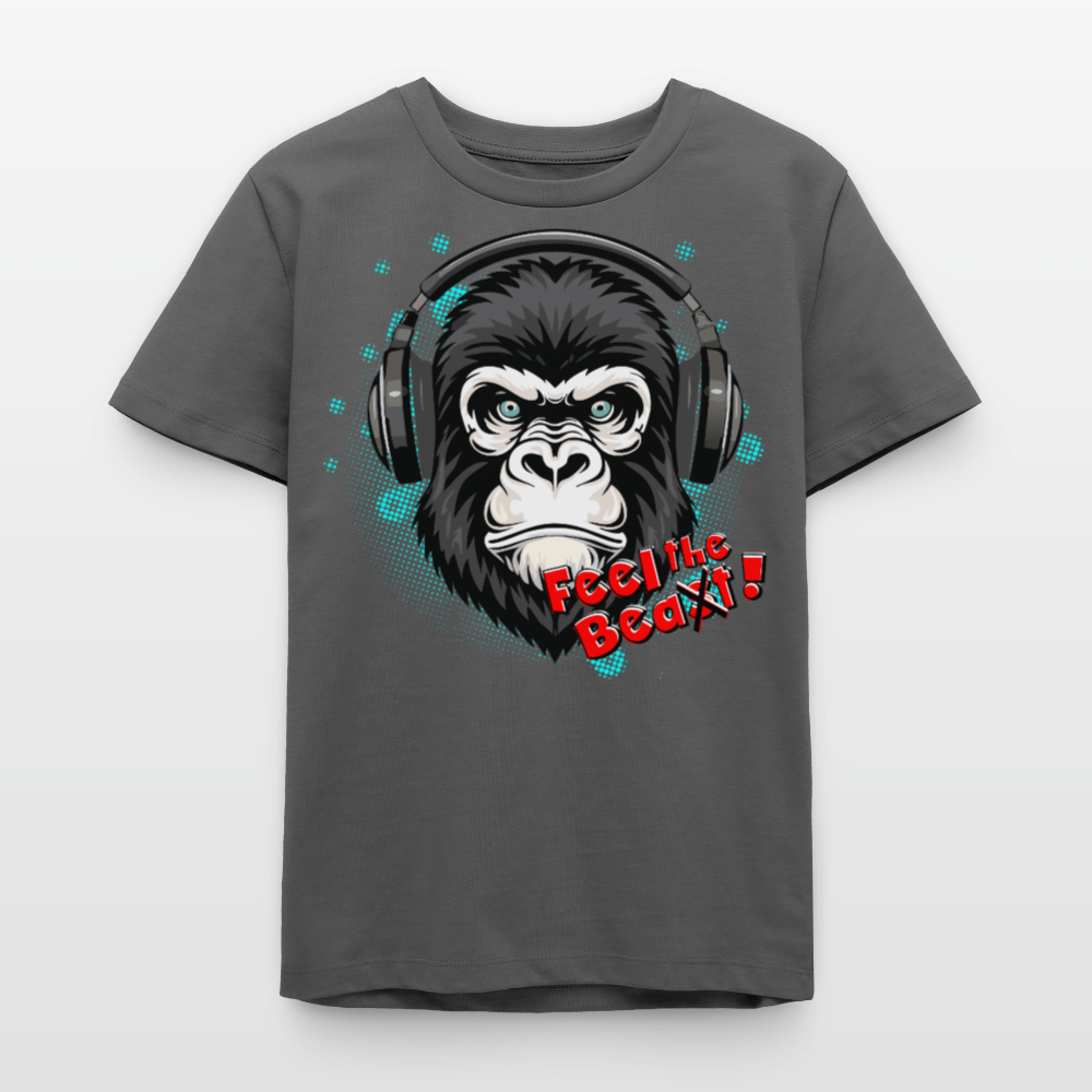 MNJS TEENS Bio T-Shirt mit FEEL THE BEA(S)T PRINT - Anthrazit