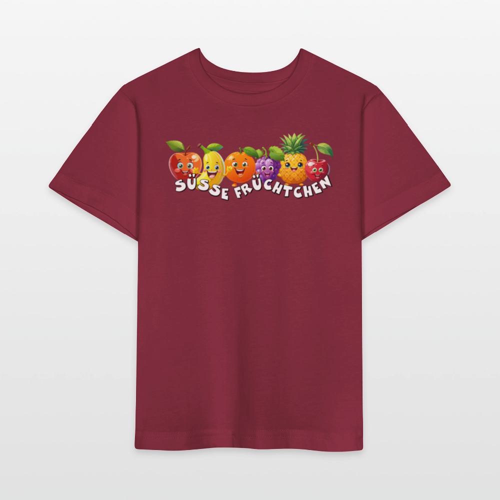 Kinder T-Shirt mit SÜSSE FRÜCHTCHEN PRINT - Burgunderrot