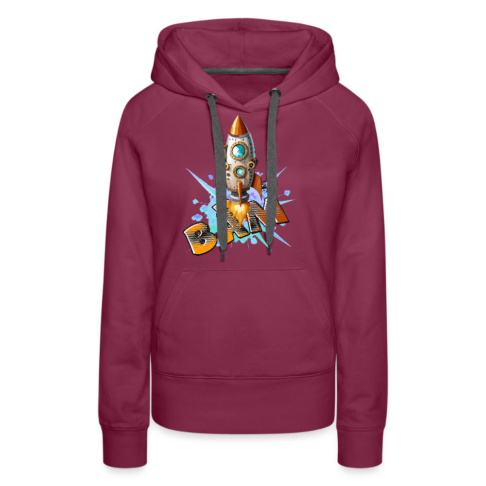 Frauen Premium Hoodie mit RAKETE PRINT - Bordeaux