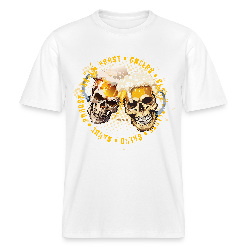 Unisex Bio-T-Shirt mit OKTOBERFEST SKULL BOY PRINT - Weiß
