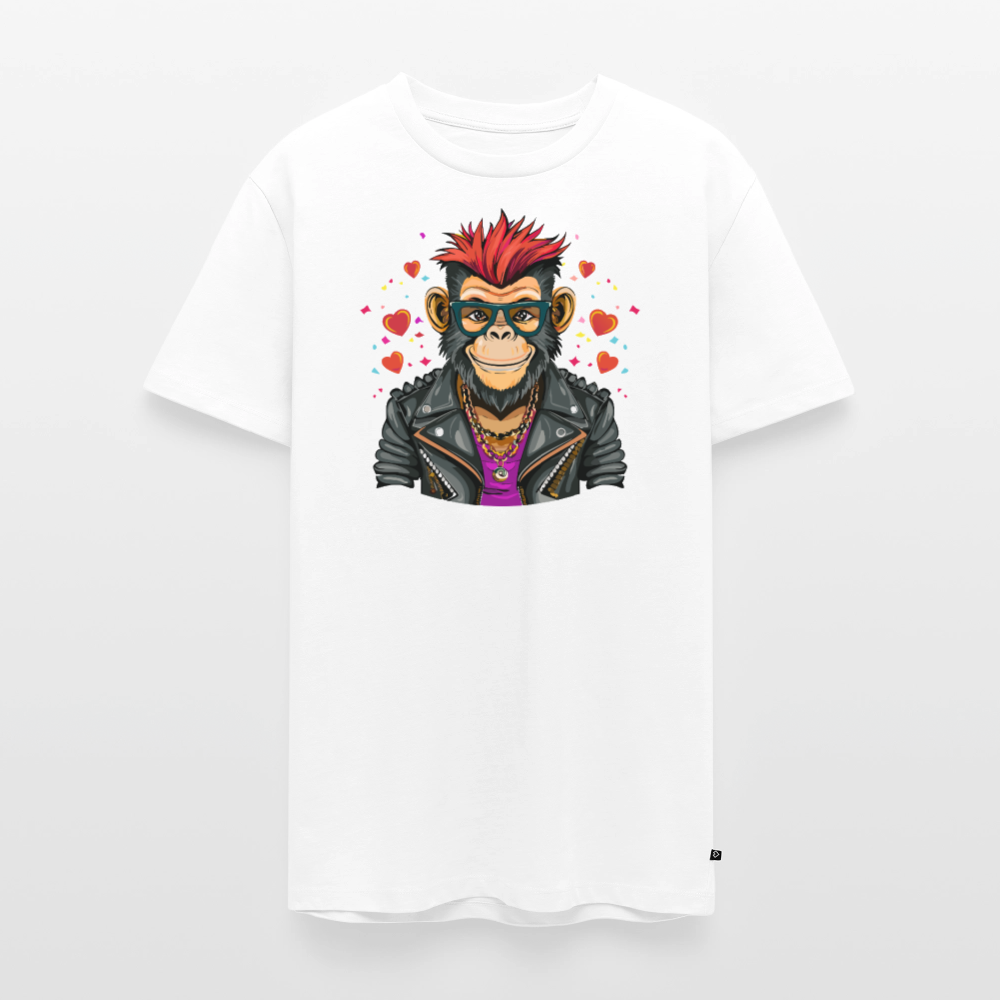 Männer Premium T-Shirt mit MONKEY IN LOVE PRINT - Weiß