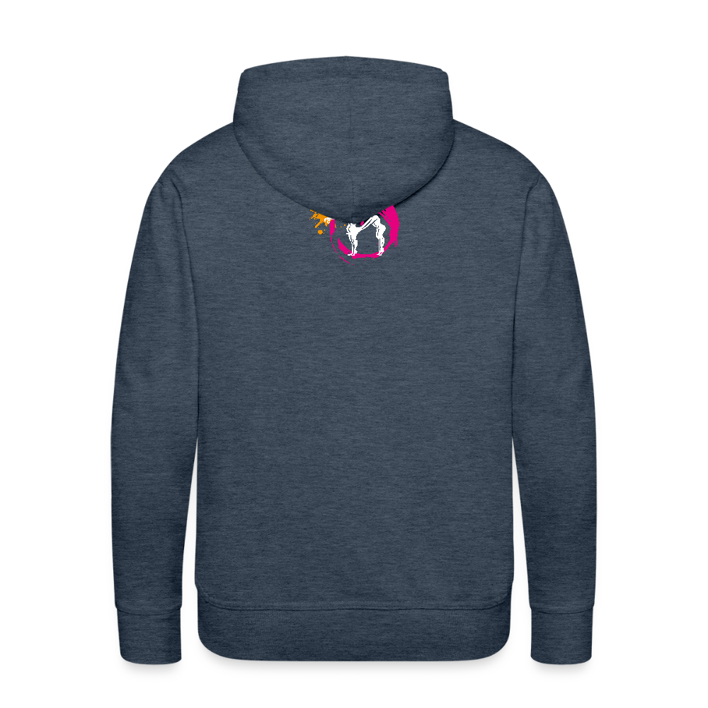 Männer Premium Hoodie mit ES ESKALIERT EH PRINT - Jeansblau