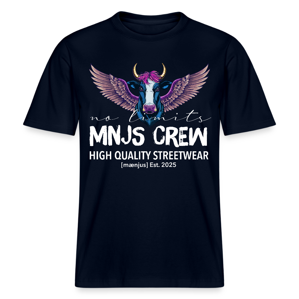 Unisex Bio-T-Shirt mit MNJS CREW no limits PRINT - Navy