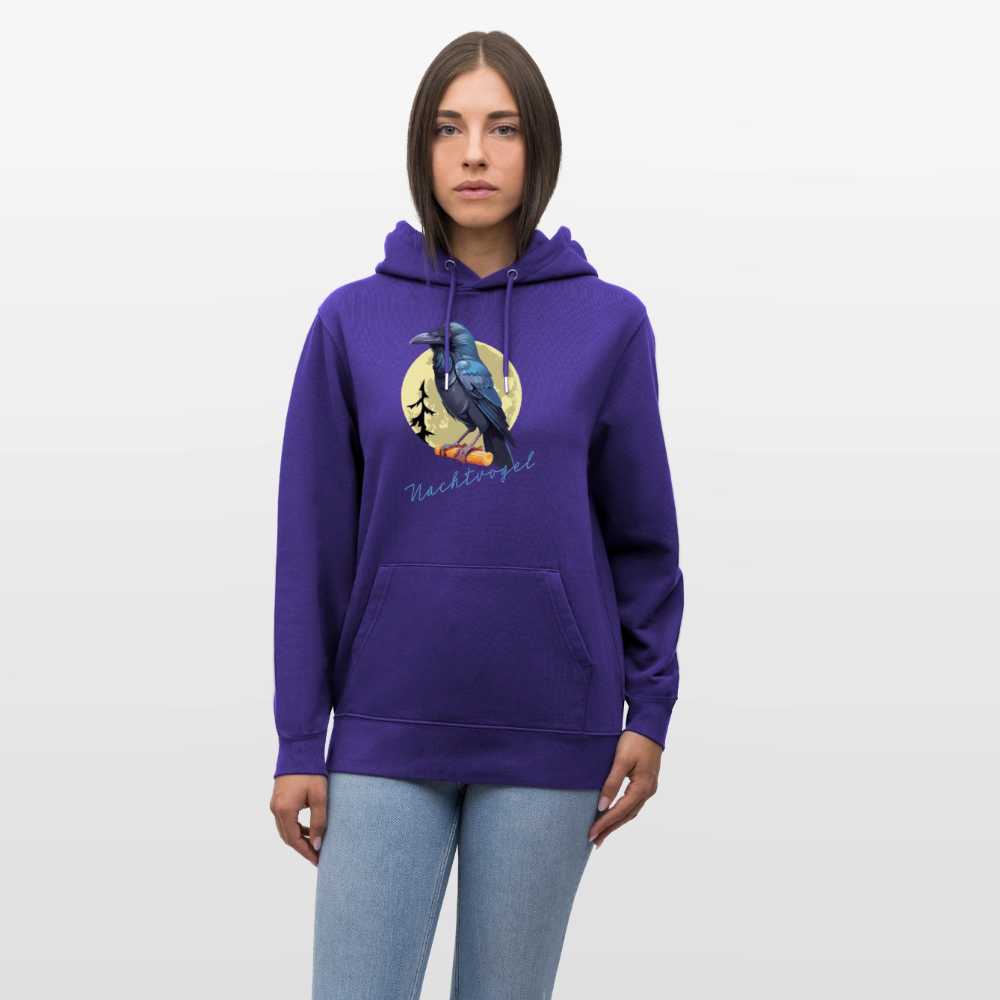 Unisex Hoodie mit NACHTVOGEL PRINT - Purple Love
