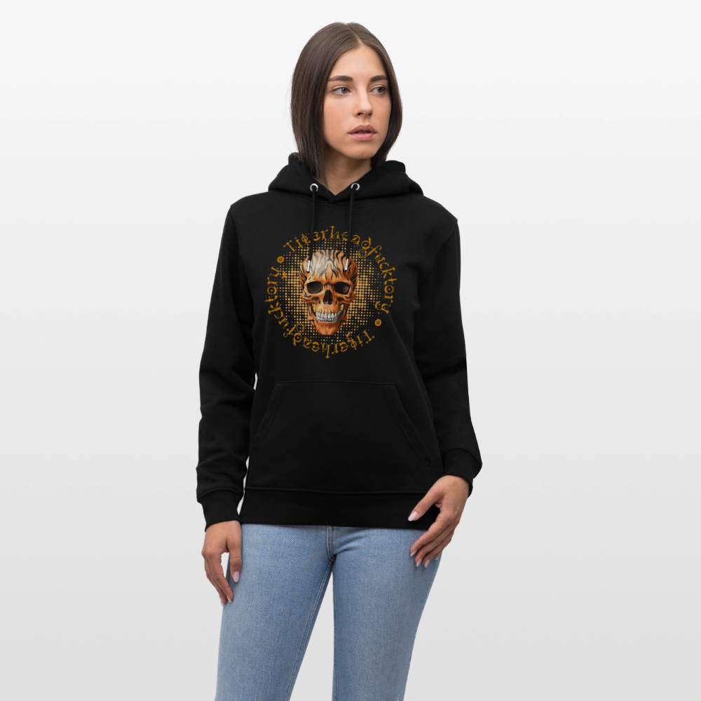 Unisex Hoodie mit TIGERHEAD SKULL PRINT - Schwarz