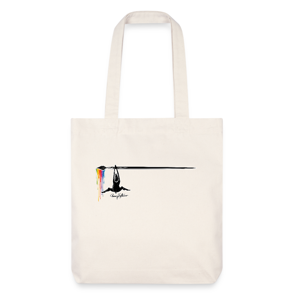 Recycelter Heavyweight Stoffbeutel mit TUSCHEMÄNNCHEN PRINT - Naturweiß