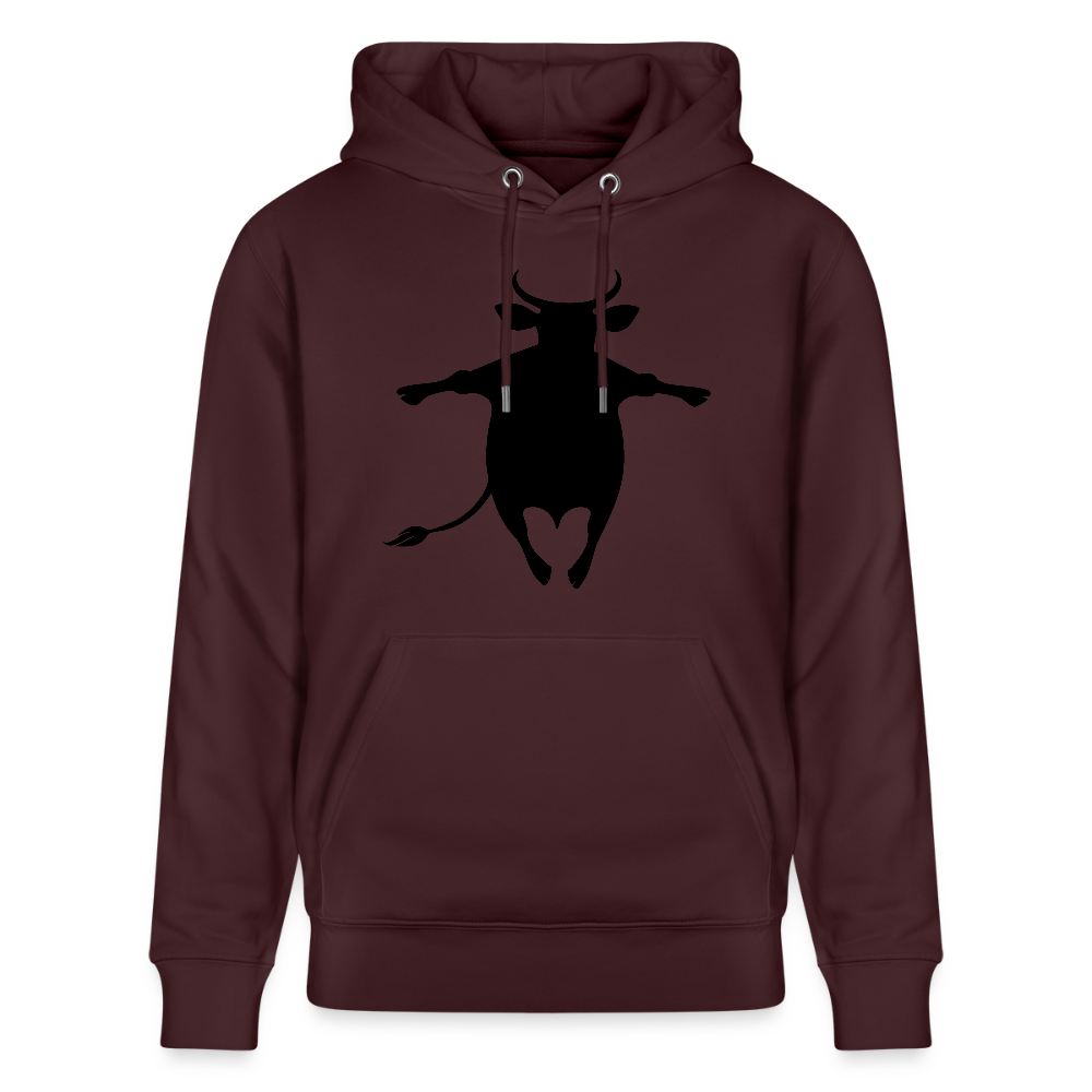Unisex Hoodie mit HAPPY COW PRINT - Maroon
