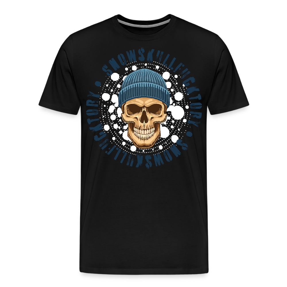 Männer Premium T-Shirt mit SNOWSKULL PRINT - Schwarz