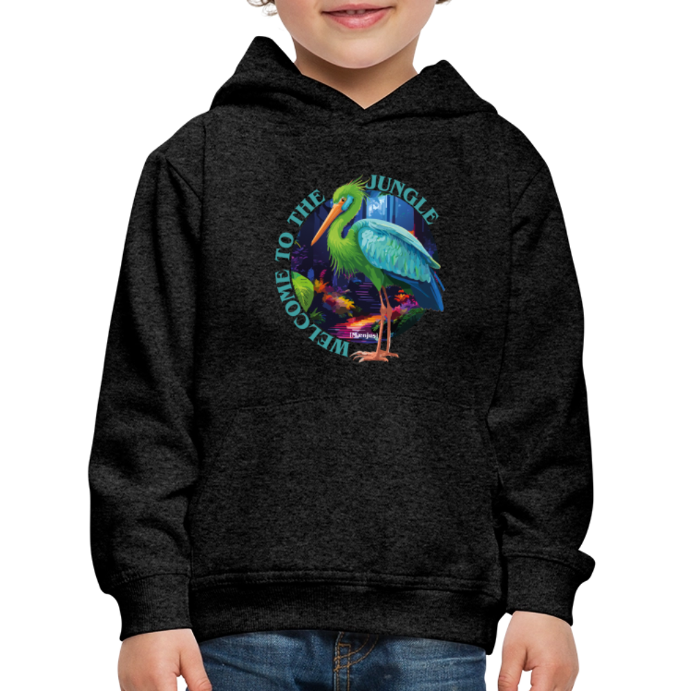 MNJS KIDS Premium Hoodie mit WELCOME TO THE JUNGLE PRINT - Anthrazit